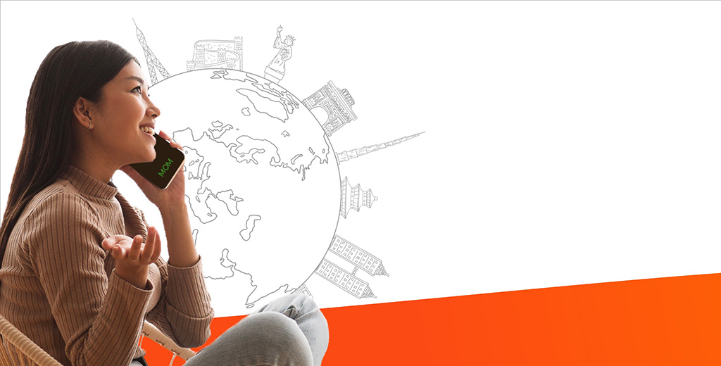 Ragazza al telefono - offerte Call Your Country Super - WINDTRE